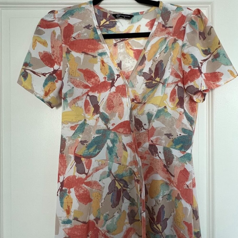 WomensDress Pretty Garden Maxi Wrap FloralMulti Ruffle Flowy Party Vacation S-zS